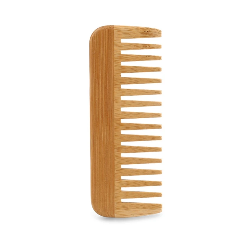 Bamboo Toothbrush - Natural Bamboo Wide Toothed Comb, Hair