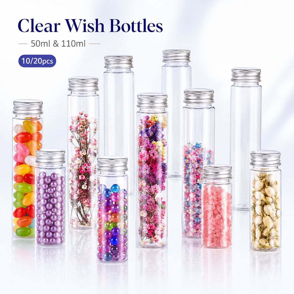Reusable Bottle - 20pcs 50ml/100ml Clear Flat Tubes Aluminum