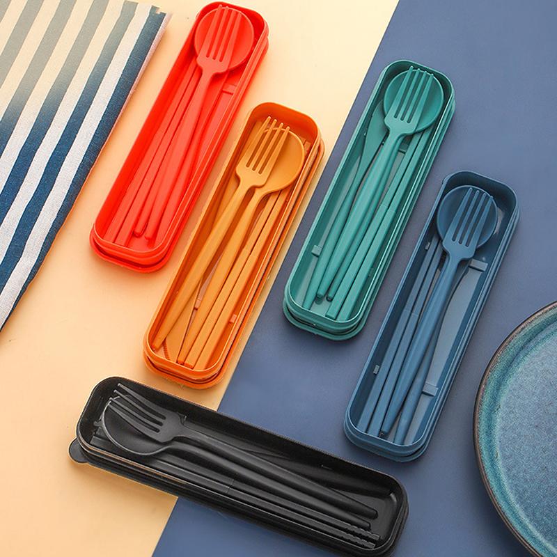 Bamboo Cutlery - 4-piece Portable Utensils Healthy Eco-Friendly Wheat