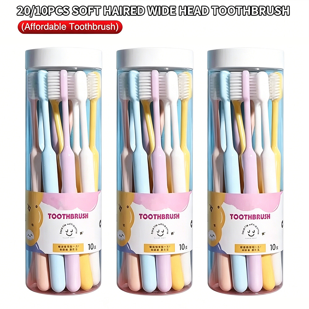 Bamboo Toothbrush - Large Capacity Bucket Toothbrush 10/20 Count,