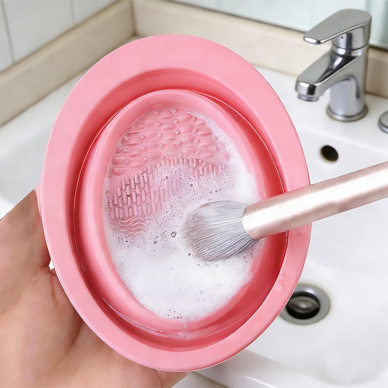 Eco Sponge - Foldable Silicone Makeup Brush Cleaner Bowl,