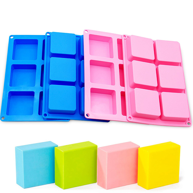 Eco Soap - Square Soap Molds 6-Cavity Non-Stick Silicone