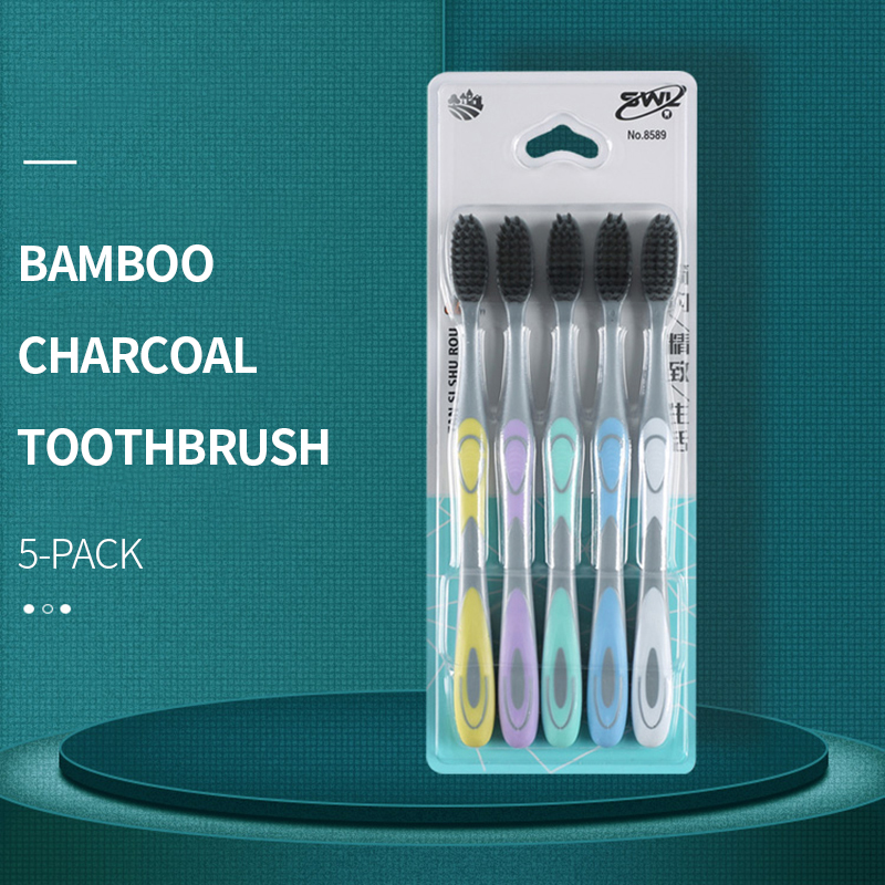 Bamboo Toothbrush - 5/10pcs manual toothbrush with bamboo charcoal