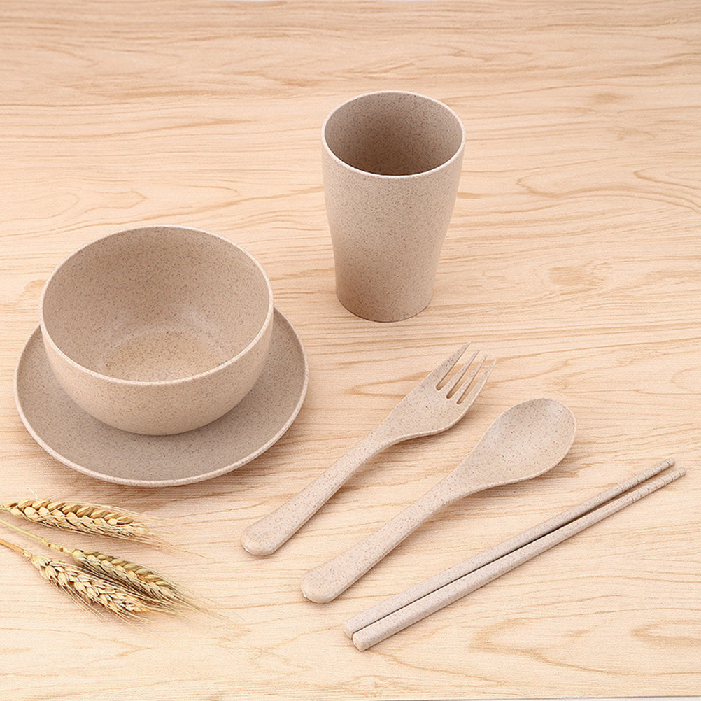 Reusable Straw - Wheat Straw Dinnerware Set 6 Piece