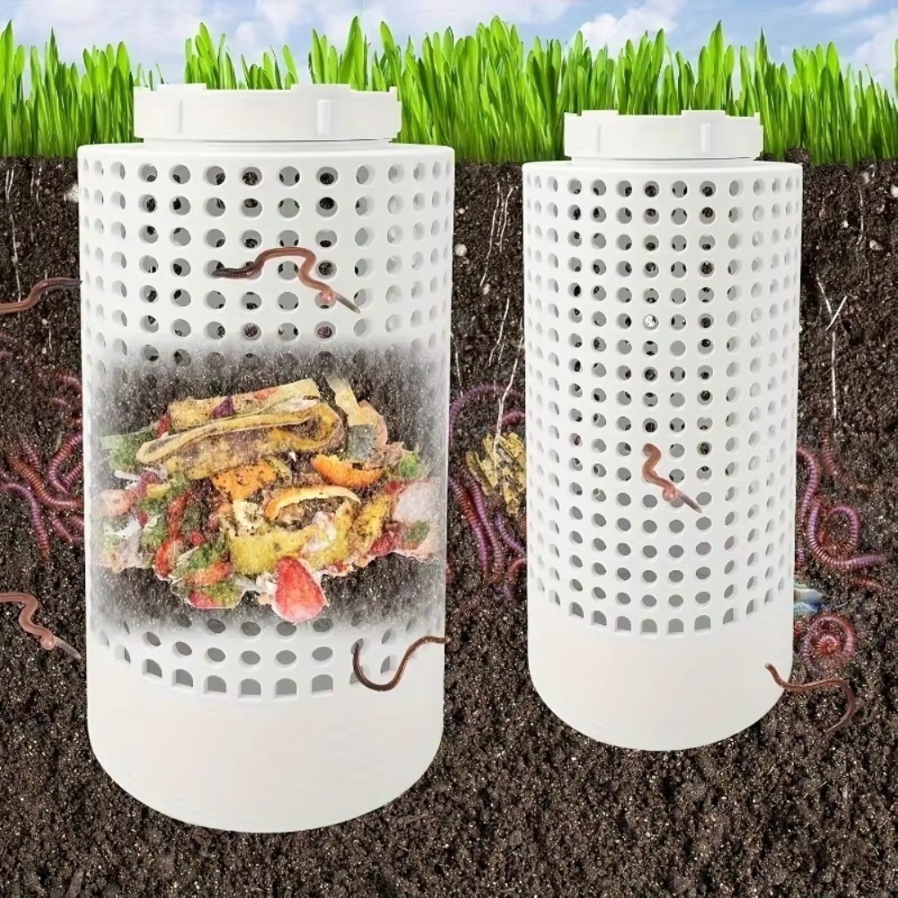 Compost Bin - 1pc Space-Saving PVC Earthworm Compost Bin