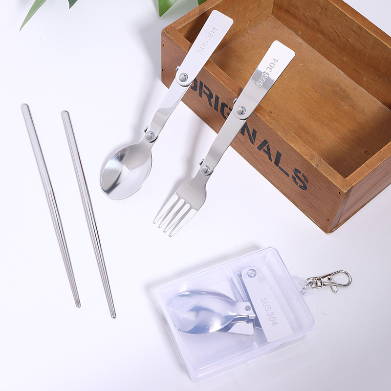 Bamboo Cutlery - 1PC/3PCS Stainless Steel Portable Outdoor Cutlery