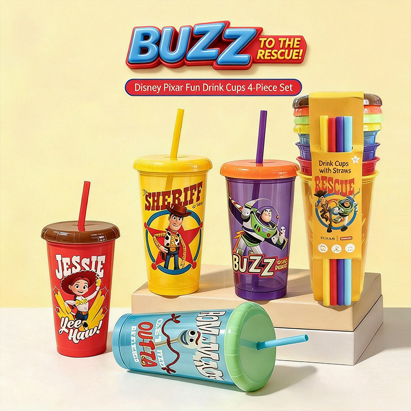 Reusable Straw - Toy Story 5 Plastic Straw Cups