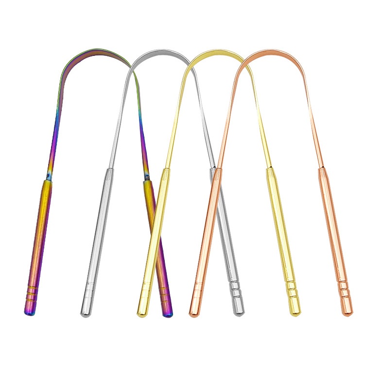 Bamboo Toothbrush - 4Colors Stainless Steel Tongue Scraper Metal