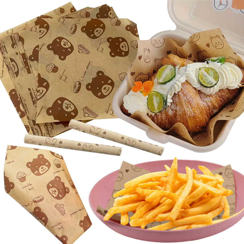 Beeswax Wrap - 100Pcs/200Pcs Bear/Large Bear Paper Liners, Oil-Proof