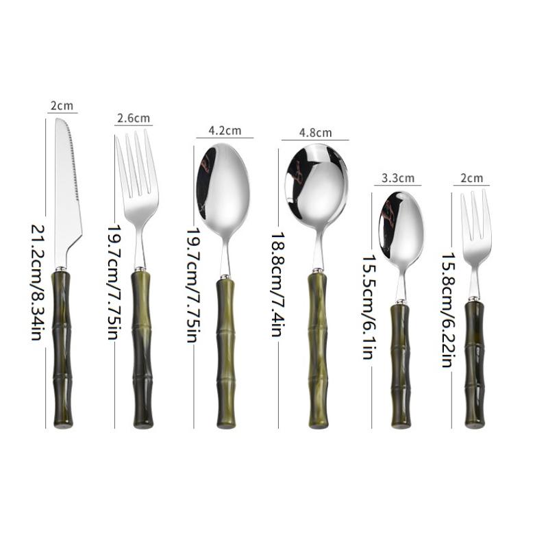 Bamboo Cutlery - Bamboo Handle Acrylic 304 Stainless Steel