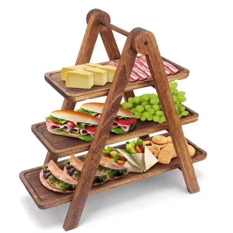 3 Tier Serving Tray Wood Tiere - Bamboo Cutlery 评论和价格