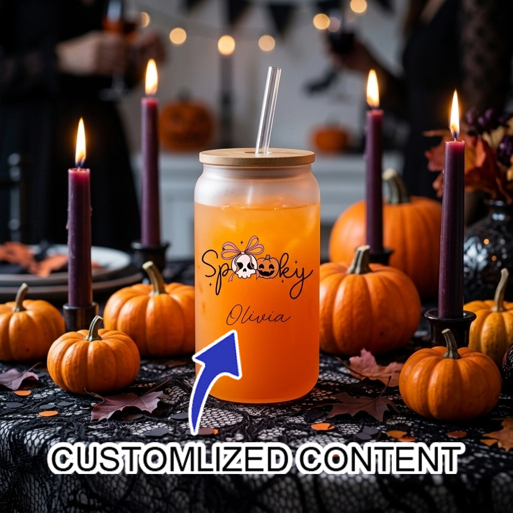 Custom Name Spooky Halloween G - Reusable Straw 评论和价格