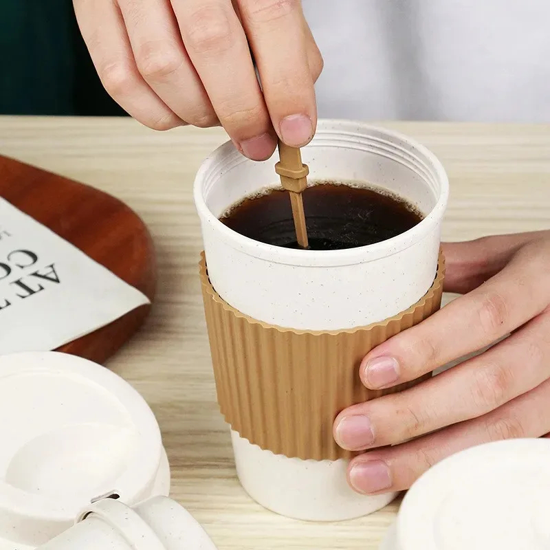 450ML Coffee Cups With Lids Wh - Reusable Straw 评论和价格