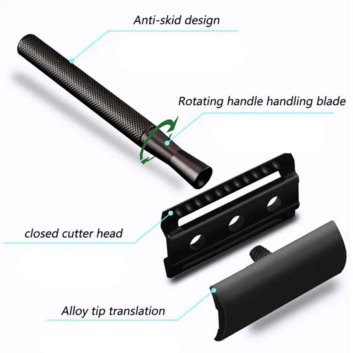 Black Weighted Handle Safety R - Safety Razor Handle 评论和价格