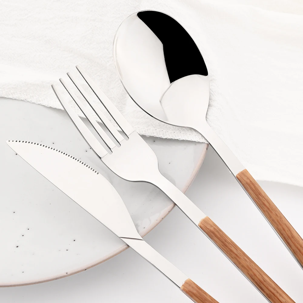 16/24/30Pcs Stainless Steel Im - Bamboo Cutlery 评论和价格