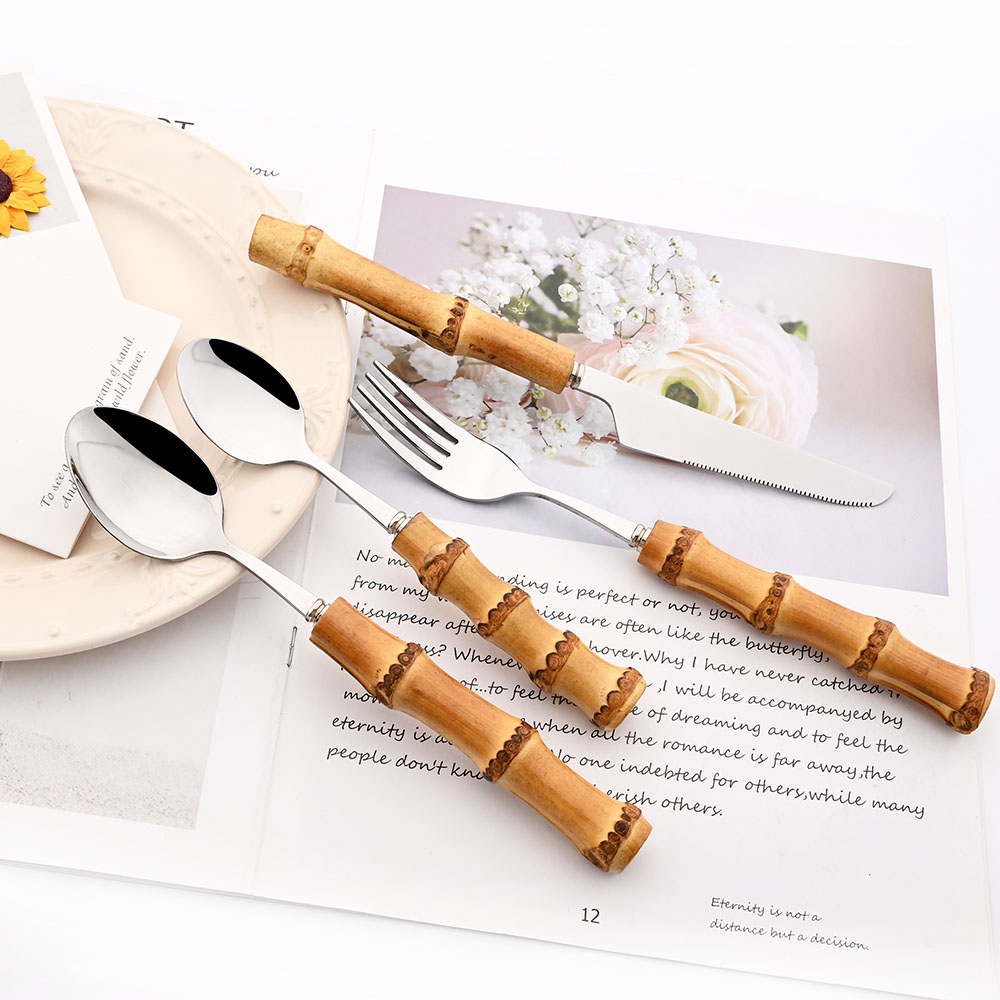Drmfiy Gold Dinner Fork Cutler - Bamboo Cutlery 评论和价格