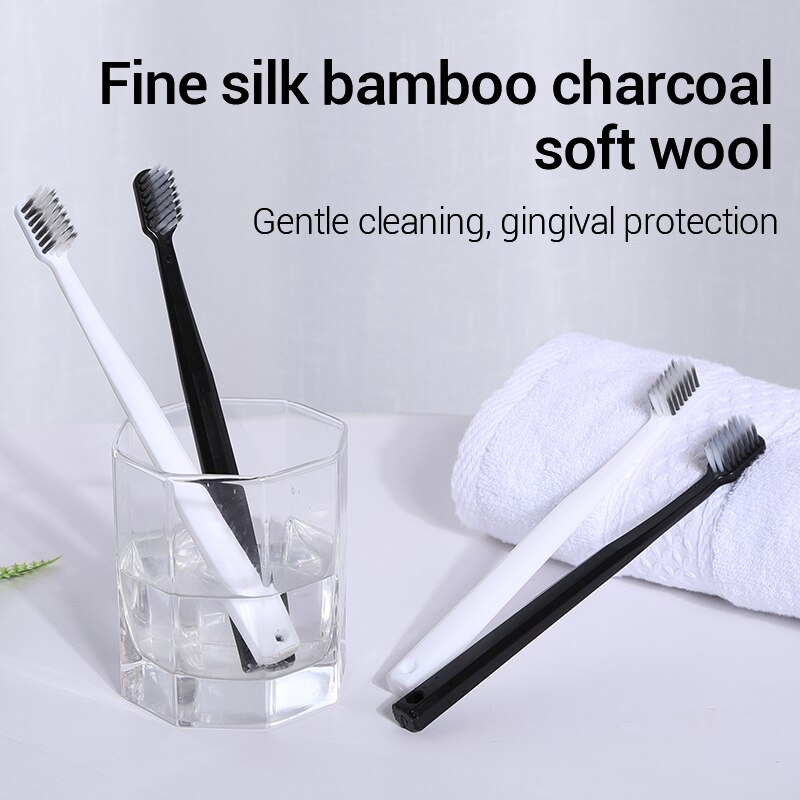 10PC Bamboo Charcoal Brush Sil - Bamboo Toothbrush 评论和价格