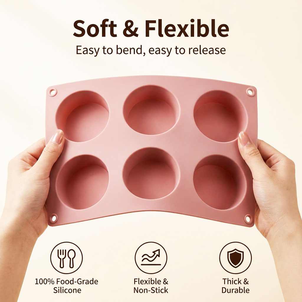 6 Cavity Silicone Round Cake M - Eco Soap 评论和价格