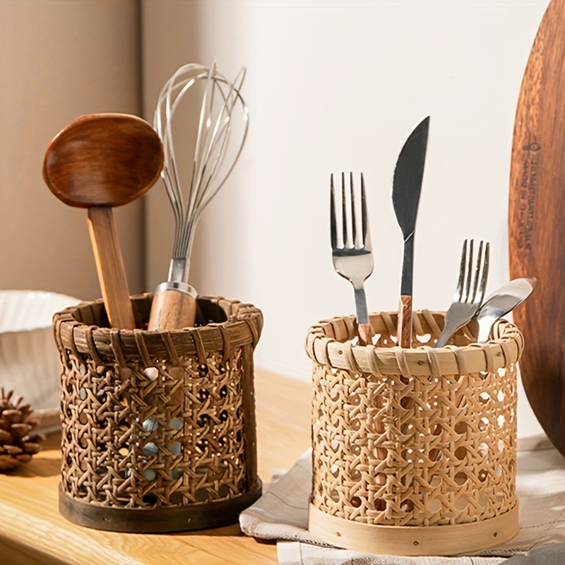 1pc Cutlery Stand - Multifunct - Bamboo Cutlery 评论和价格