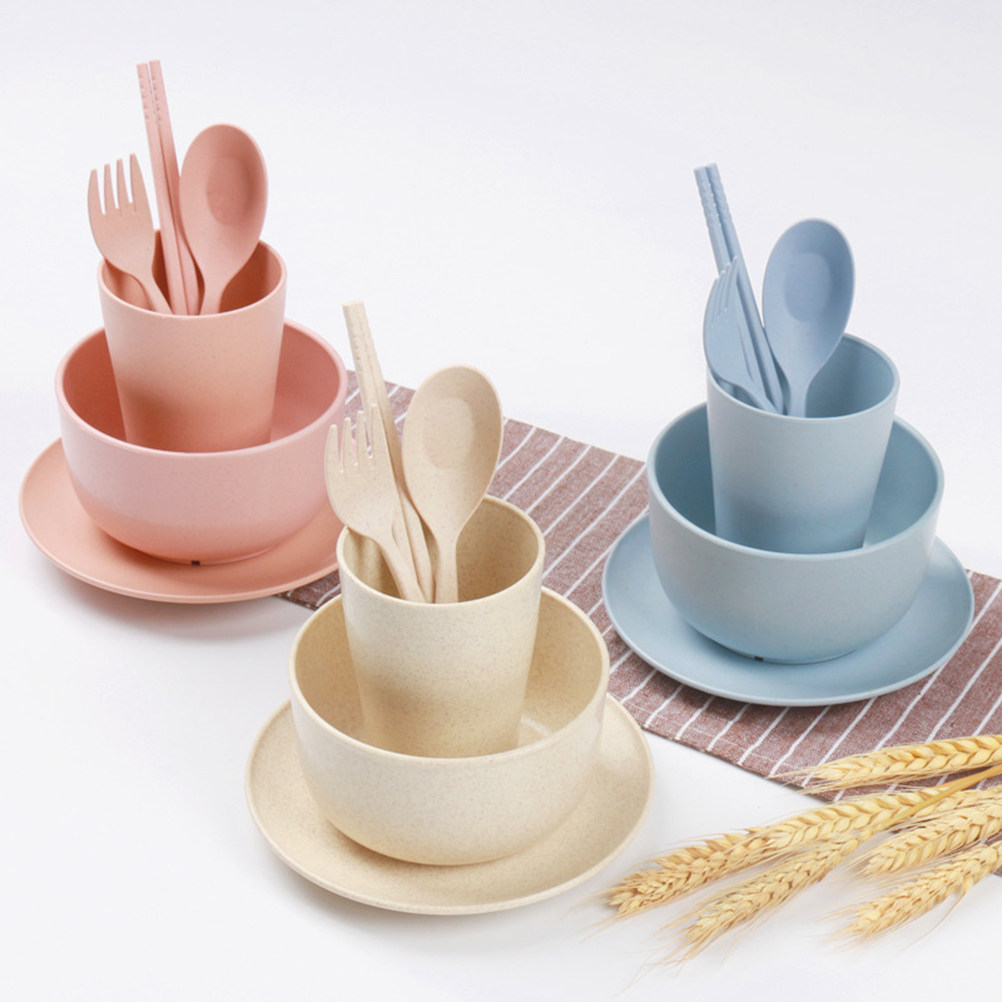 Wheat Straw Dinnerware Set 6 P - Reusable Straw 评论和价格