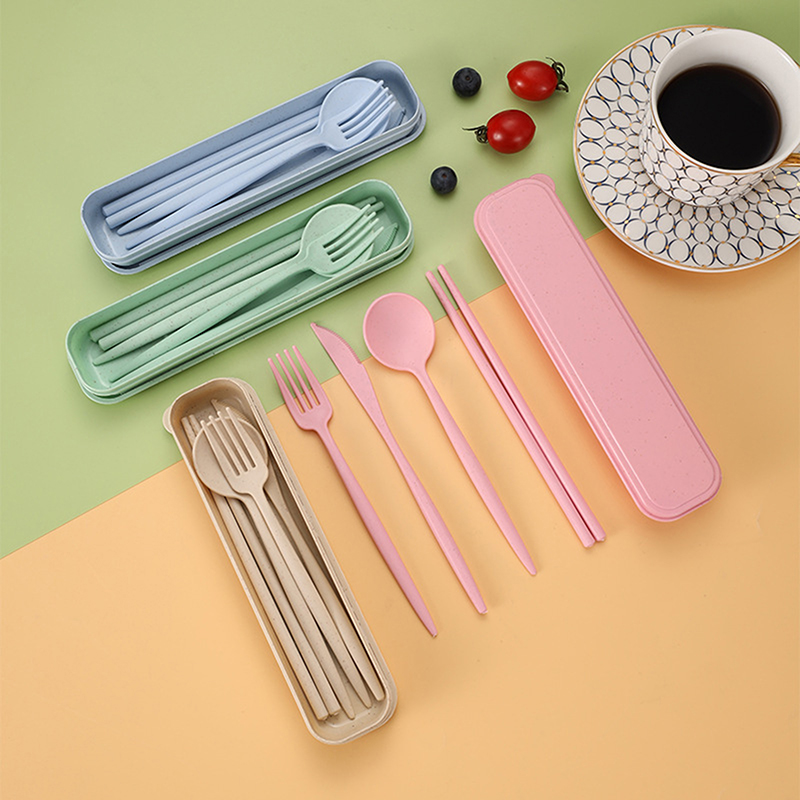 4Pcs/Set Portable Utensils Wit - Reusable Straw 评论和价格