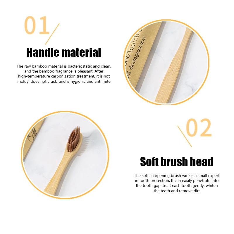 Bamboo Toothbrushes 100Pcs Eco - Bamboo Toothbrush 评论和价格