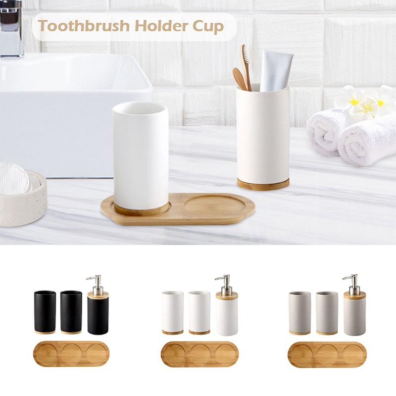 Ceramic Bathroom Set Fine Cera - Bamboo Toothbrush 评论和价格