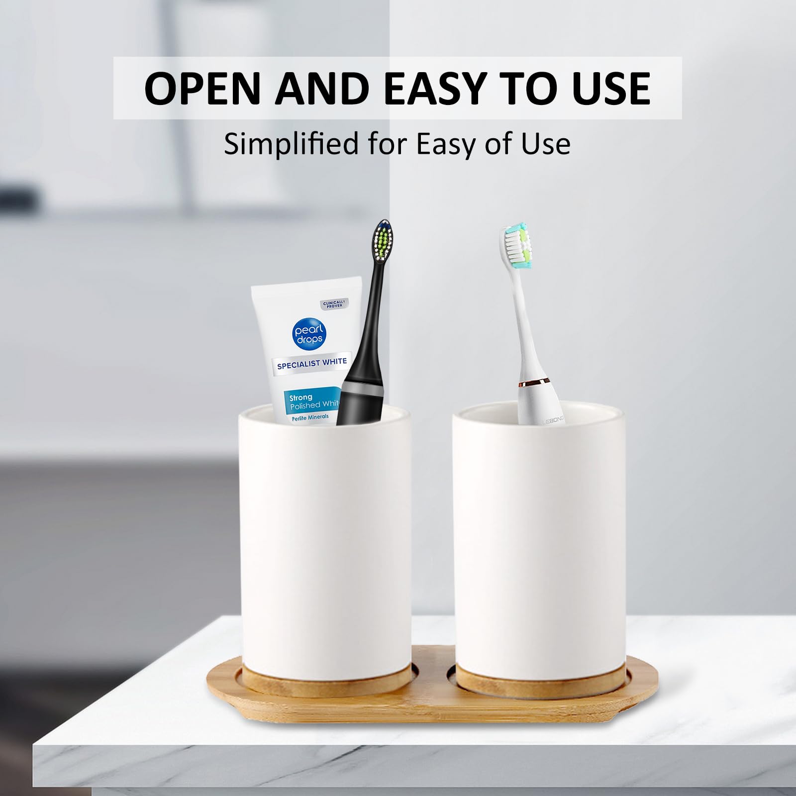 Ceramic Bathroom Set Fine Cera - Bamboo Toothbrush 评论和价格