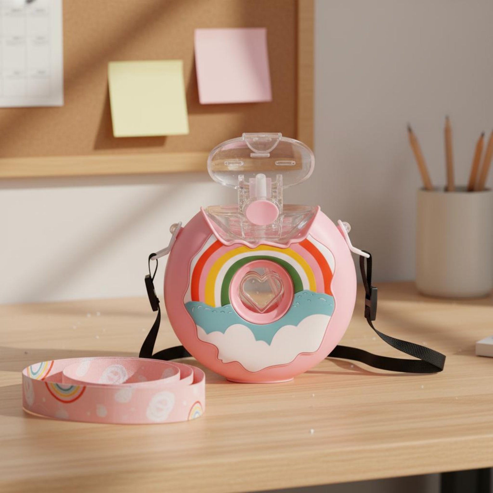 Donut Water Bottle Leak-Resist - Reusable Straw 评论和价格