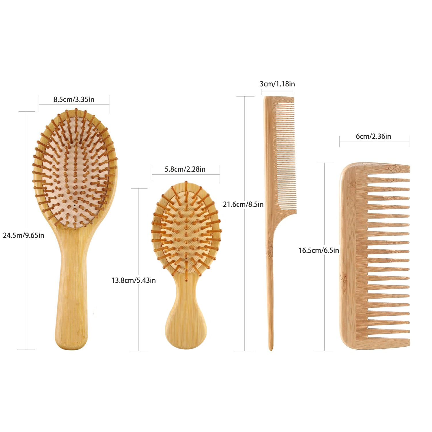 Bamboo Hair Brush Comb Set for - Bamboo Toothbrush 评论和价格
