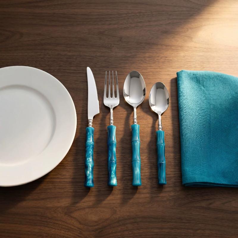 Bamboo Handle Acrylic 304 Stai - Bamboo Cutlery 评论和价格