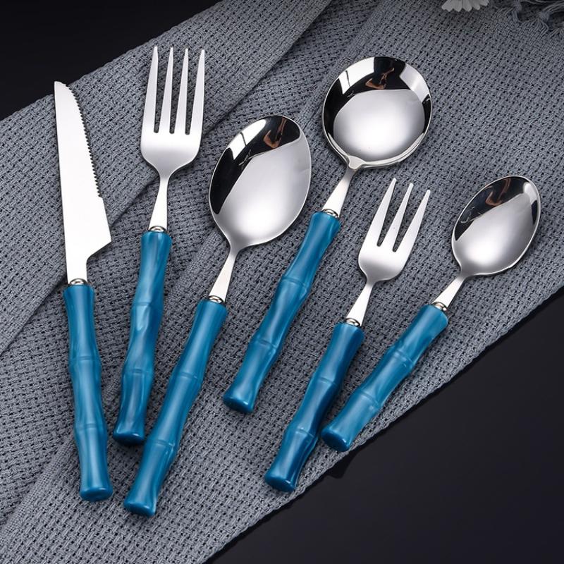 Bamboo Handle Acrylic 304 Stai - Bamboo Cutlery 评论和价格